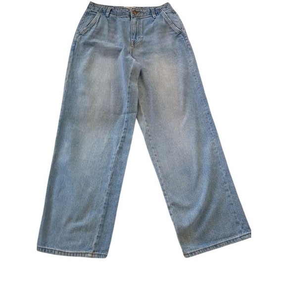 Universal Thread Relaxed Baggy 100% Cotton Straight Jeans 26 27 Light Distressed - Picture 2 of 16
